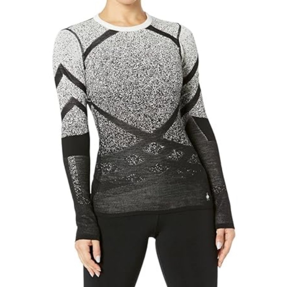 Smartwool Women's Long Sleeve Gradient Black and White Base Layer Tee